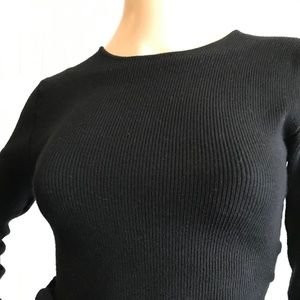 Zara Black Peek A Boo Back Sweather Sz L